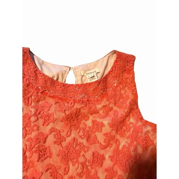 Sundance Catalog Emma Coral Floral Mesh Lace Embroidered Size 4 Wedding Guest - Picture 5 of 10